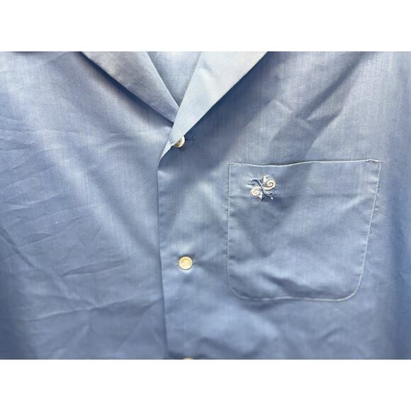 True Vintage Penneys Towncraft Shirt Sz XL Blue Plaid Penn Prest 60s One Pocket - Picture 3 of 10